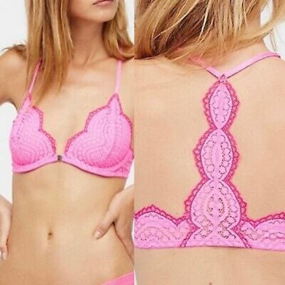 NWT Free People Slow Dance Pink Racer back Bra - Picture 1 of 12